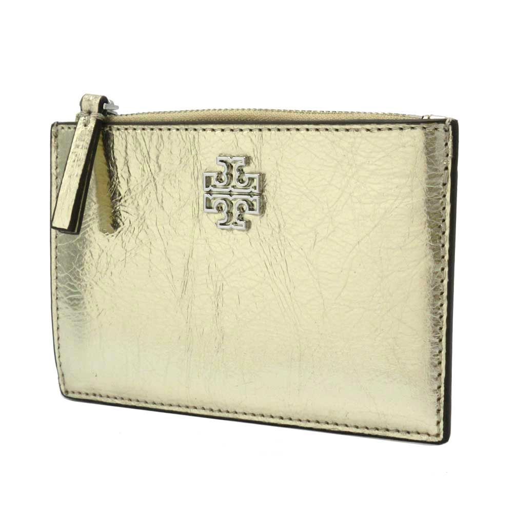 トリーバーチ カードケース TORY BURCH BRITTEN レザー ダブルT メタリック 153330 1023 723 SPARK GOLD アウトレット レディース