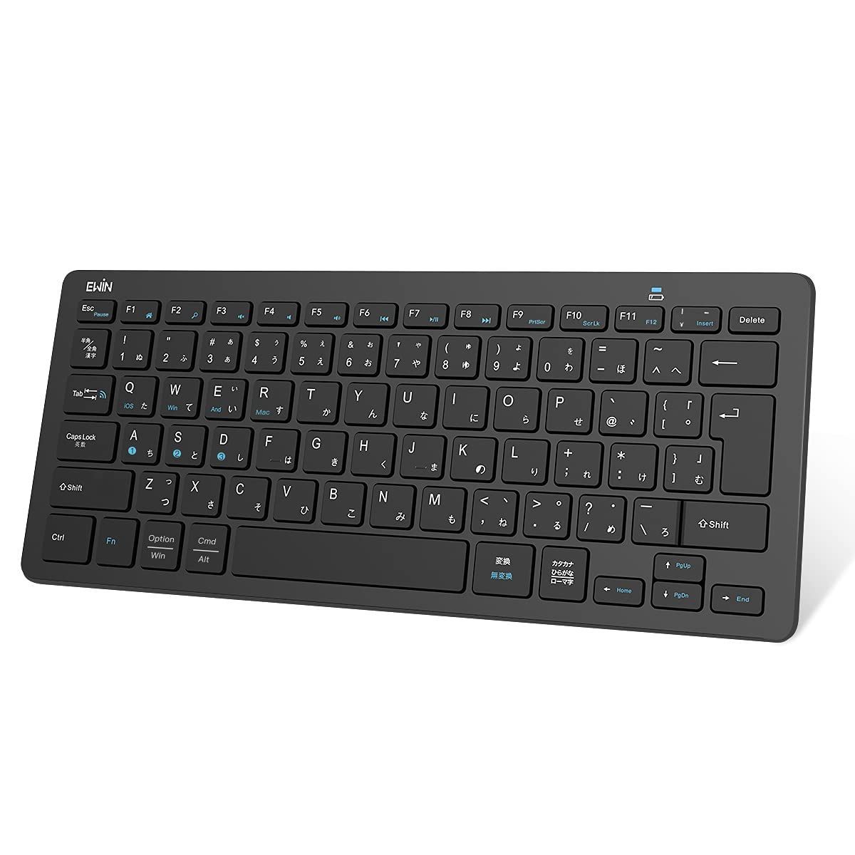  【人気商品】Ewin キーボード ワイヤレス bluetooth 小型 キーボード JIS基準 日本語配列 ios android Windows mac多システム対応 iphone ipad パソコン スマホ タブレット 三つデバイス自由に切替え 軽量 キーボード本体