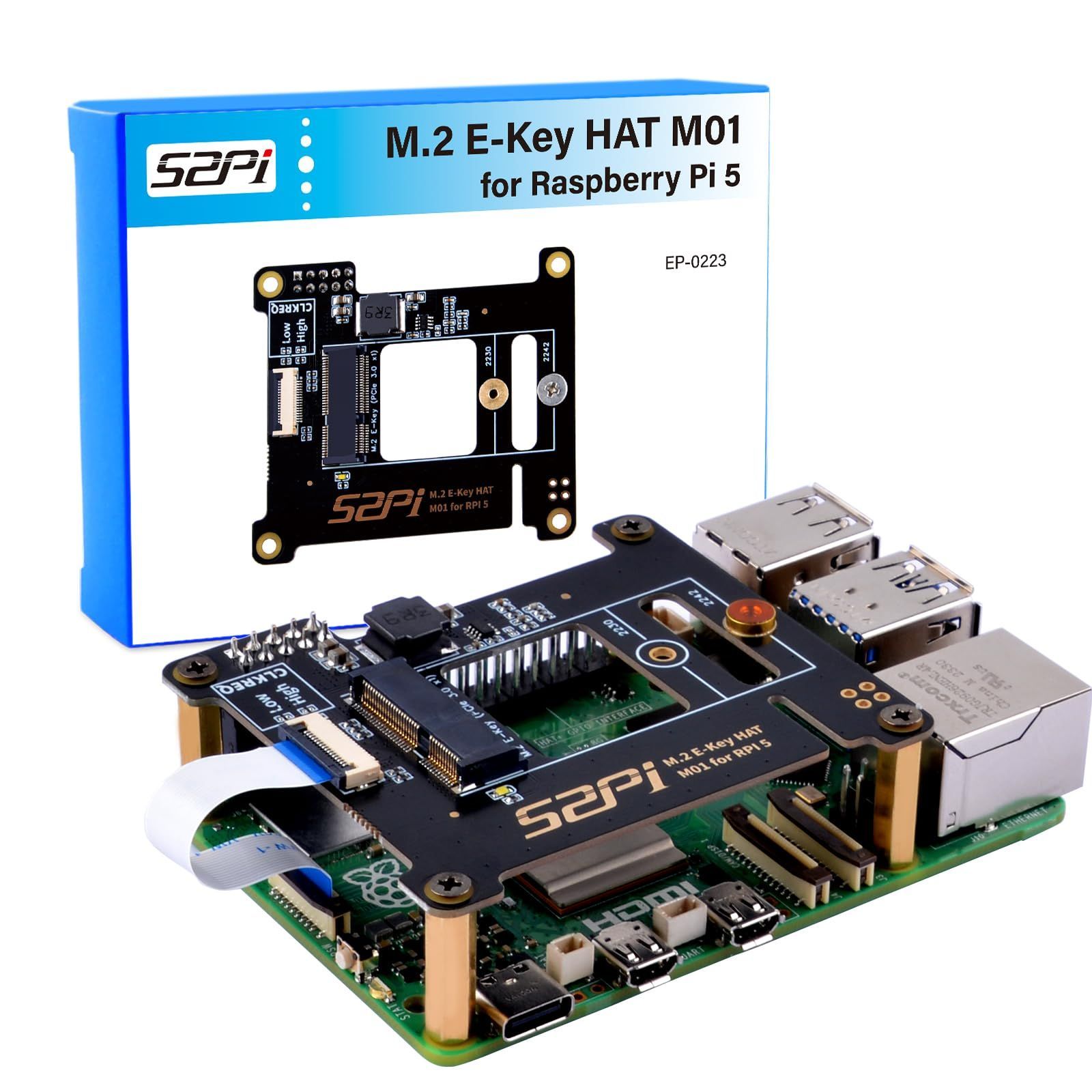 在庫処分】GeeekPi M01 PCIe M.2 E-Key NVMe SSD PCIe 周辺機器ボード