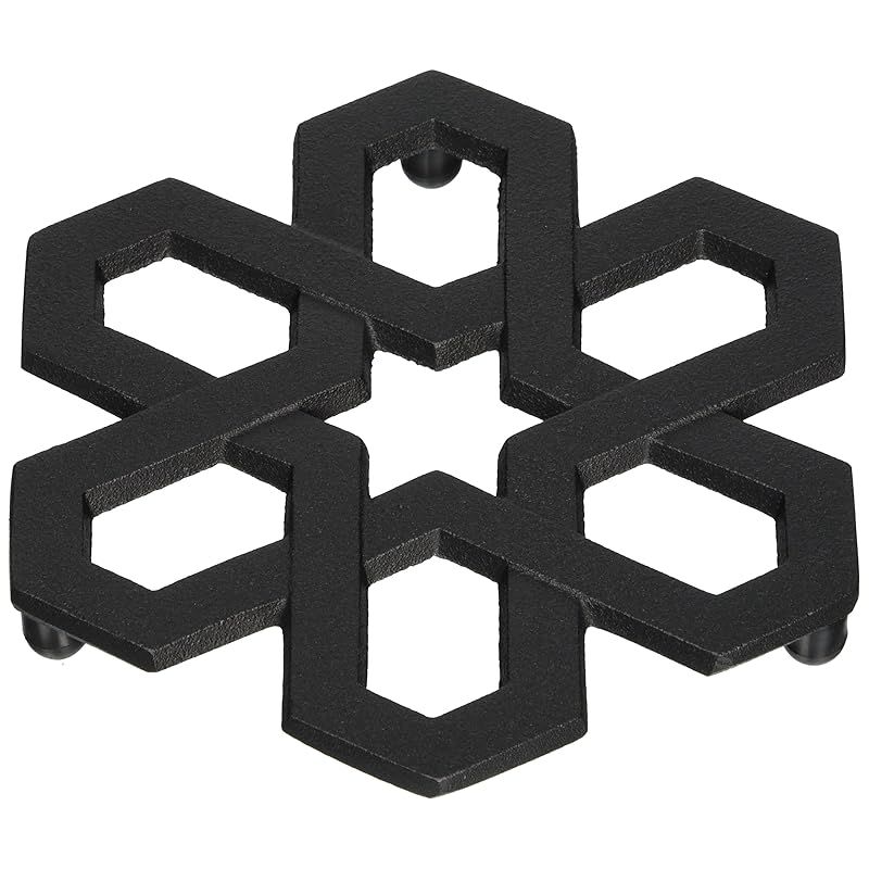 盛栄堂 及源 南部鉄器 瓶敷 雪格子 ブラック D234 0