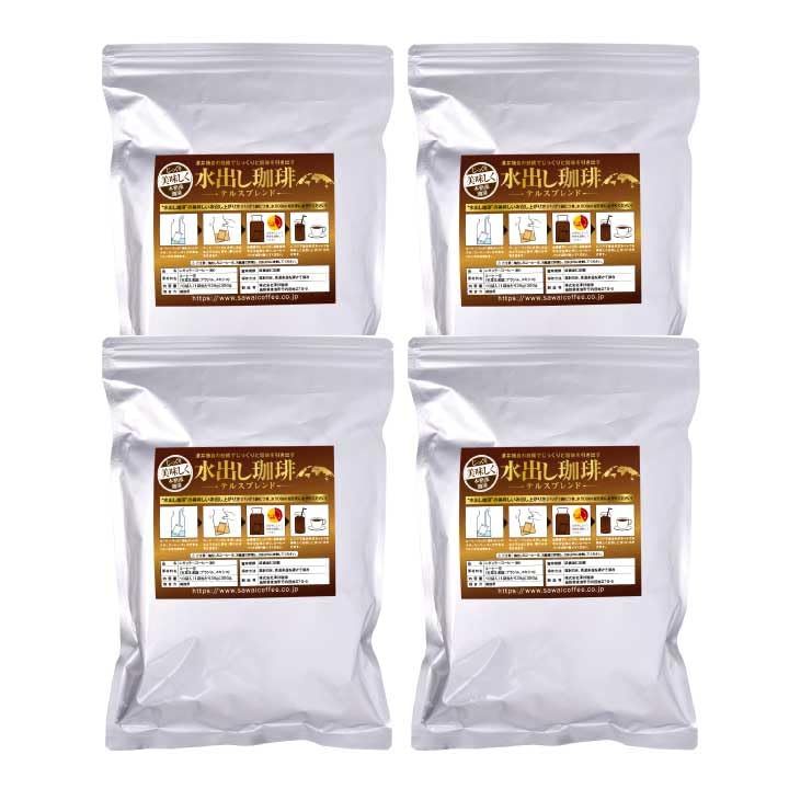 澤井珈琲 コーヒー 専門店 アイスコーヒー 水出しコーヒー 銅の 水出し珈琲パック テルスブレンド 1袋10パック入り×4 セット テルスブレンド40袋