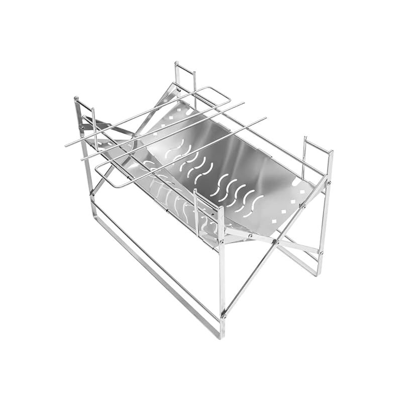 PSKOOK 木材 焚火台 焚き火台 折りたたみ焚火台 コンパクト 軽量 キャンプ 一瞬で開く 組立不要 ワンタッチ 携帯便利 １台多役 1-3人用 X 200