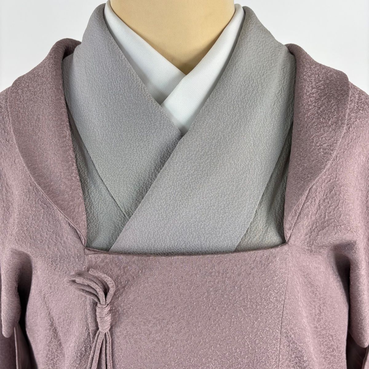  道行 身丈95 cm 裄丈65 M 和装コート 被布衿 地紋 薄紫 正絹 秀品 羽織 着物 浴衣