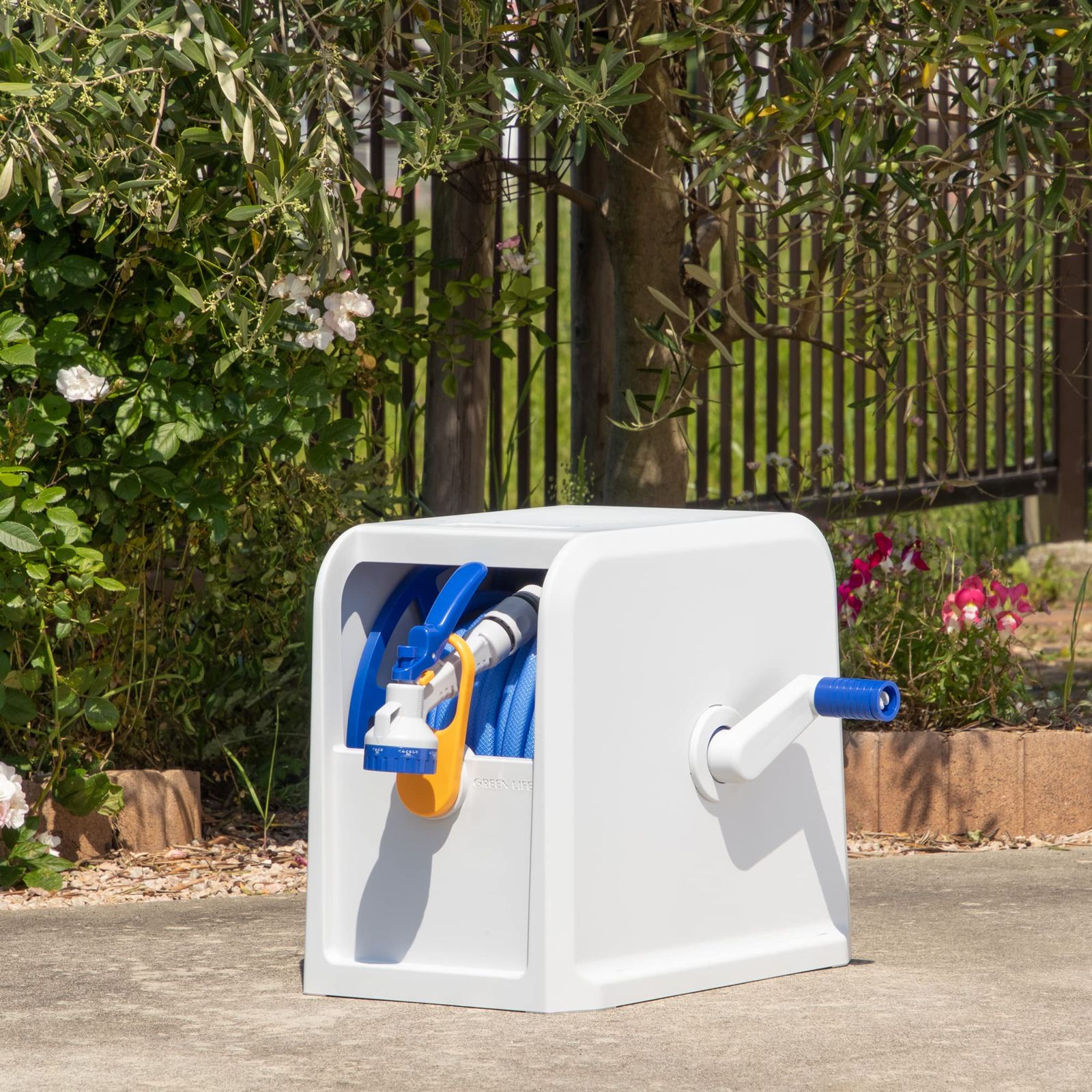 グリーンライフ ホース ホースリール 30 m ガイド付で手を汚さず巻ける ウェイビーキューブ PRC-30 GN