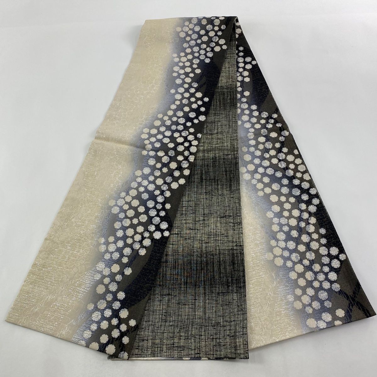 ★専用★未使用品 袋帯 クリーム 雪輪 金糸 長さ4m47cm 六通柄 未使用品 袋帯 クリーム 雪輪 金糸 長さ4m47cm 六通柄 仕立て上がり正絹