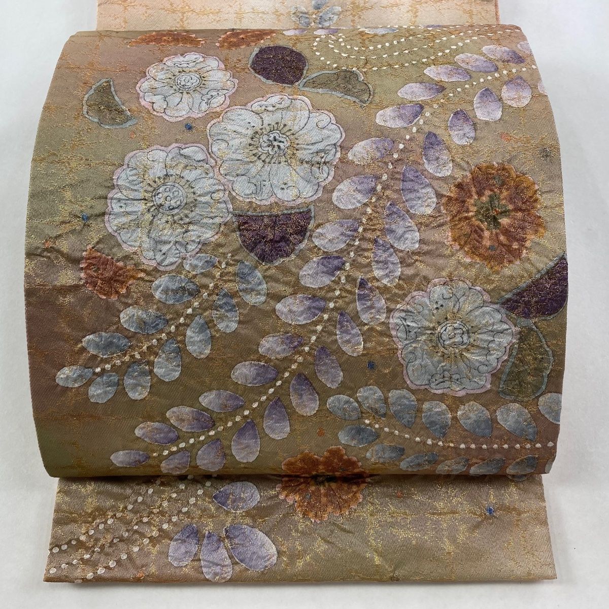 逸品!!絹 袋帯☆【辻が花】金通し 金彩絞り 抹茶 緑 グラデーション お太鼓柄 逸品!!絹 袋帯☆【辻が花】金通し 金彩絞り 抹茶 緑 グラデーション