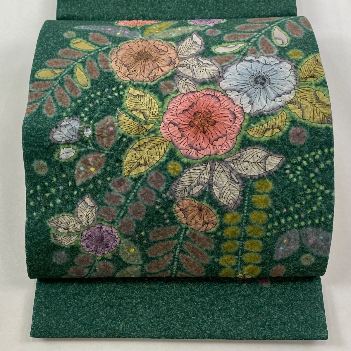 ど*子様 550 華 袋帯 お太鼓柄 膨れ織り 辻ヶ花 緑 ど*子様 550 華 袋帯 お太鼓柄 膨れ織り 辻ヶ花 緑 550 華 袋帯 お太鼓