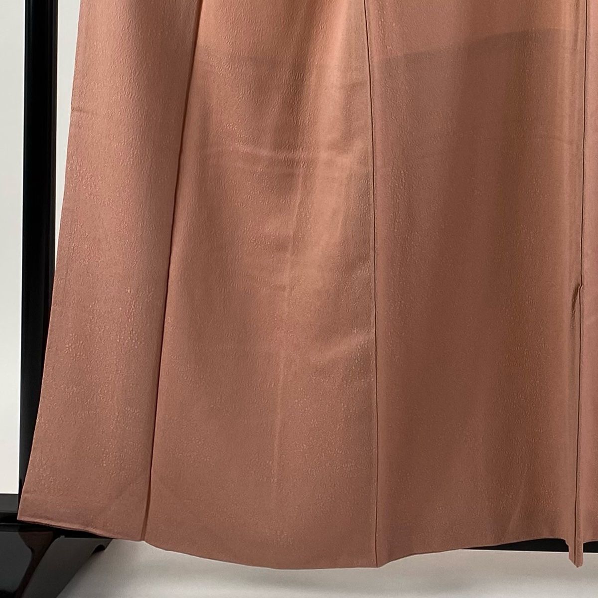 色無地 身丈159 cm 裄丈64 M 袷 百貫 落款 地紋 ピンク 正絹 秀品 一つ紋