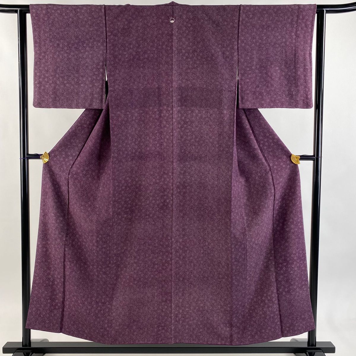 江戸小紋 身丈153 5 cm 裄丈61 S 袷 糸巻き 紫 正絹 秀品 一つ紋