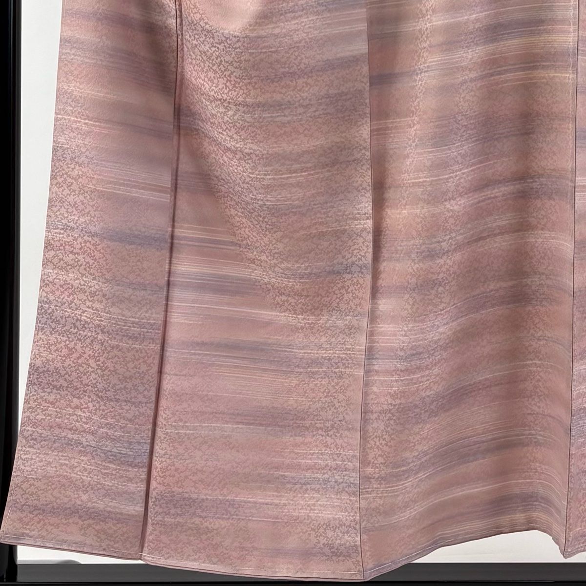 小紋 身丈154.5 cm 裄丈66.5 M 袷 霞 地紋 薄ピンク 正絹 秀品