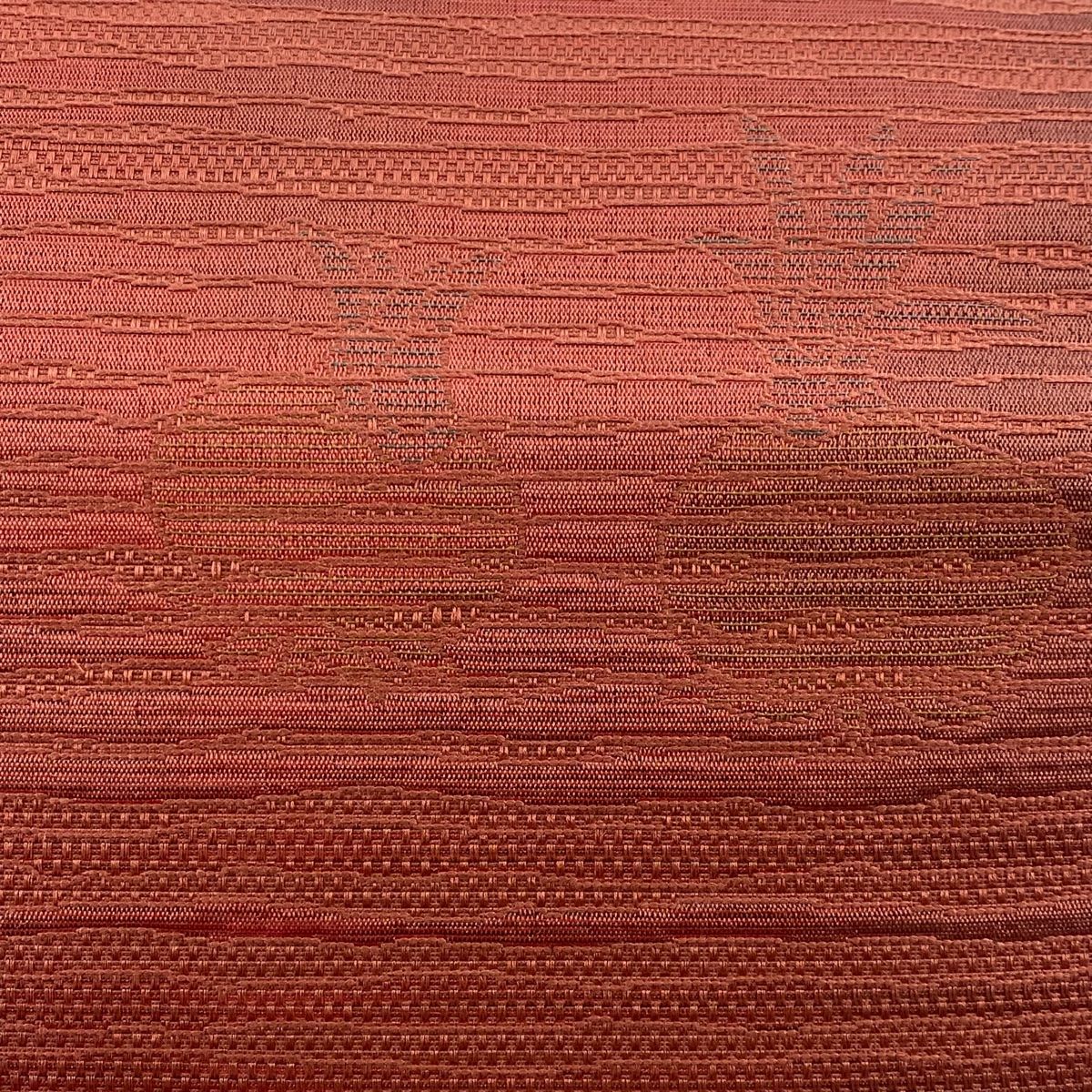 名古屋帯 秀品 証紙 博多織 八寸名古屋帯 生り物 茜色 正絹