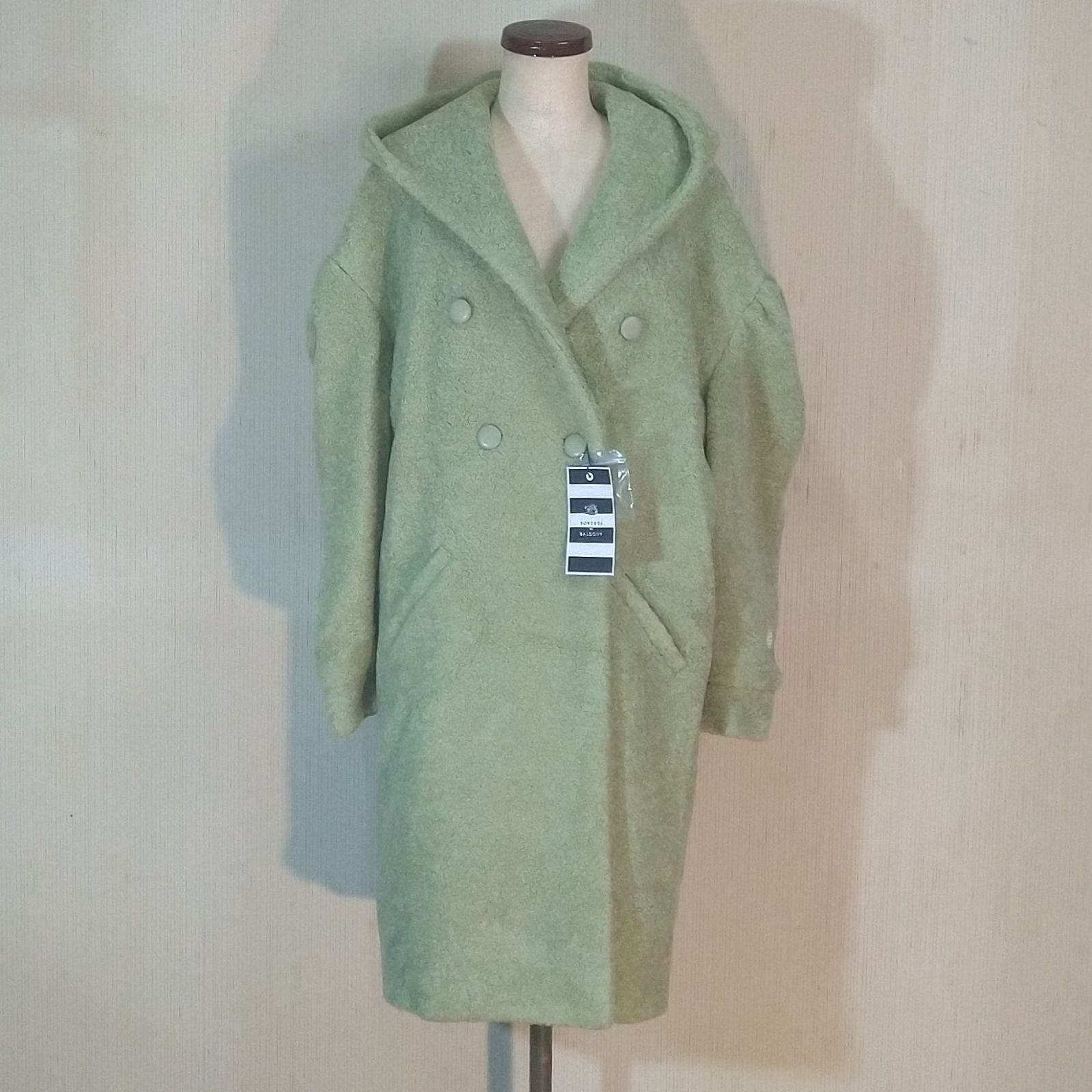 コート【新品】BORDERS at BALCONY フーデッドコート フ－ド付き グリ