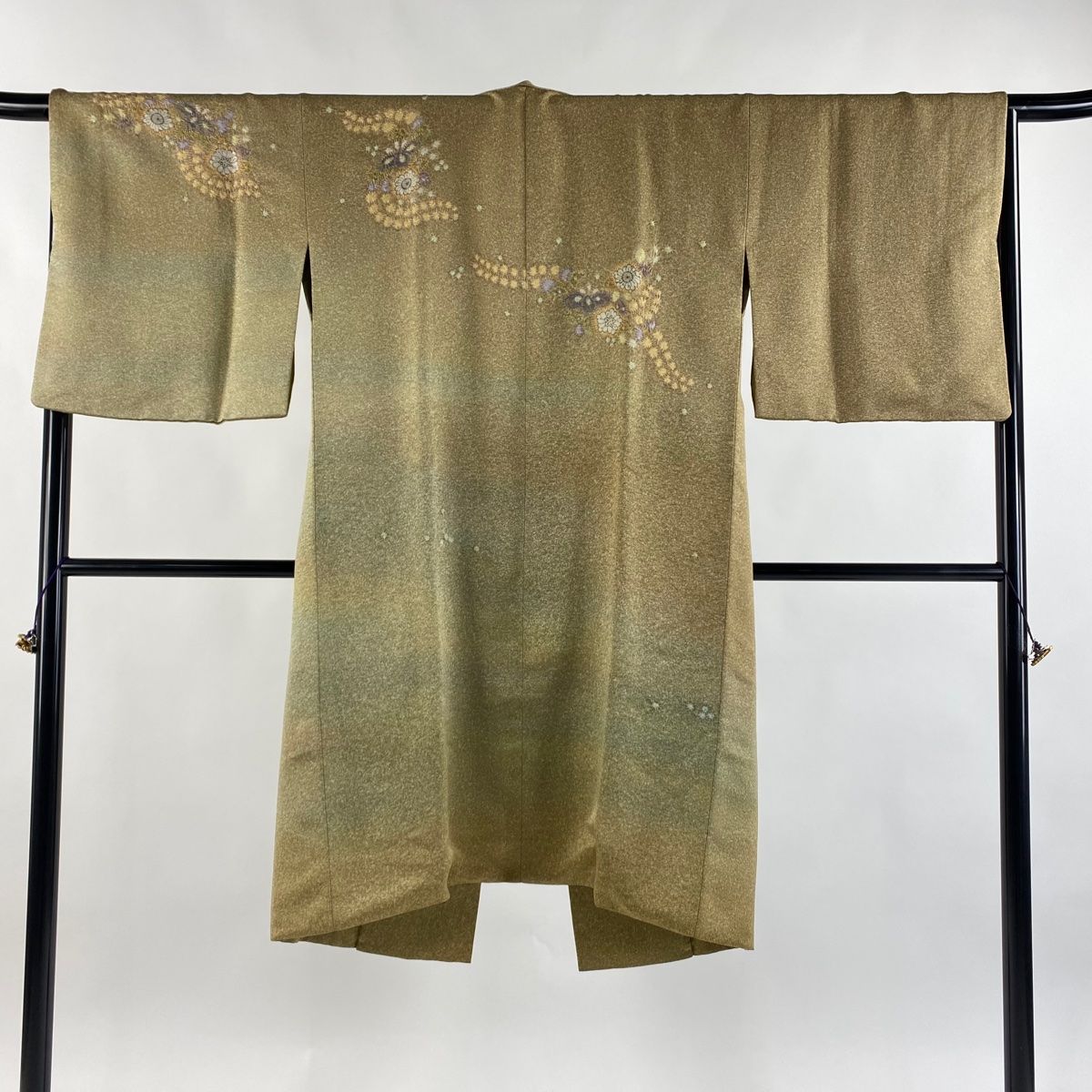 正絹 臈纈染 道中着ロングコート竹模様【裄68cm】 正絹 臈纈染 道中着ロングコート竹模様【裄68cm】