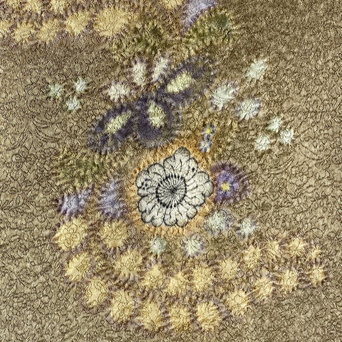 正絹 臈纈染 道中着ロングコート竹模様【裄68cm】 正絹 臈纈染 道中着ロングコート竹模様【裄68cm】