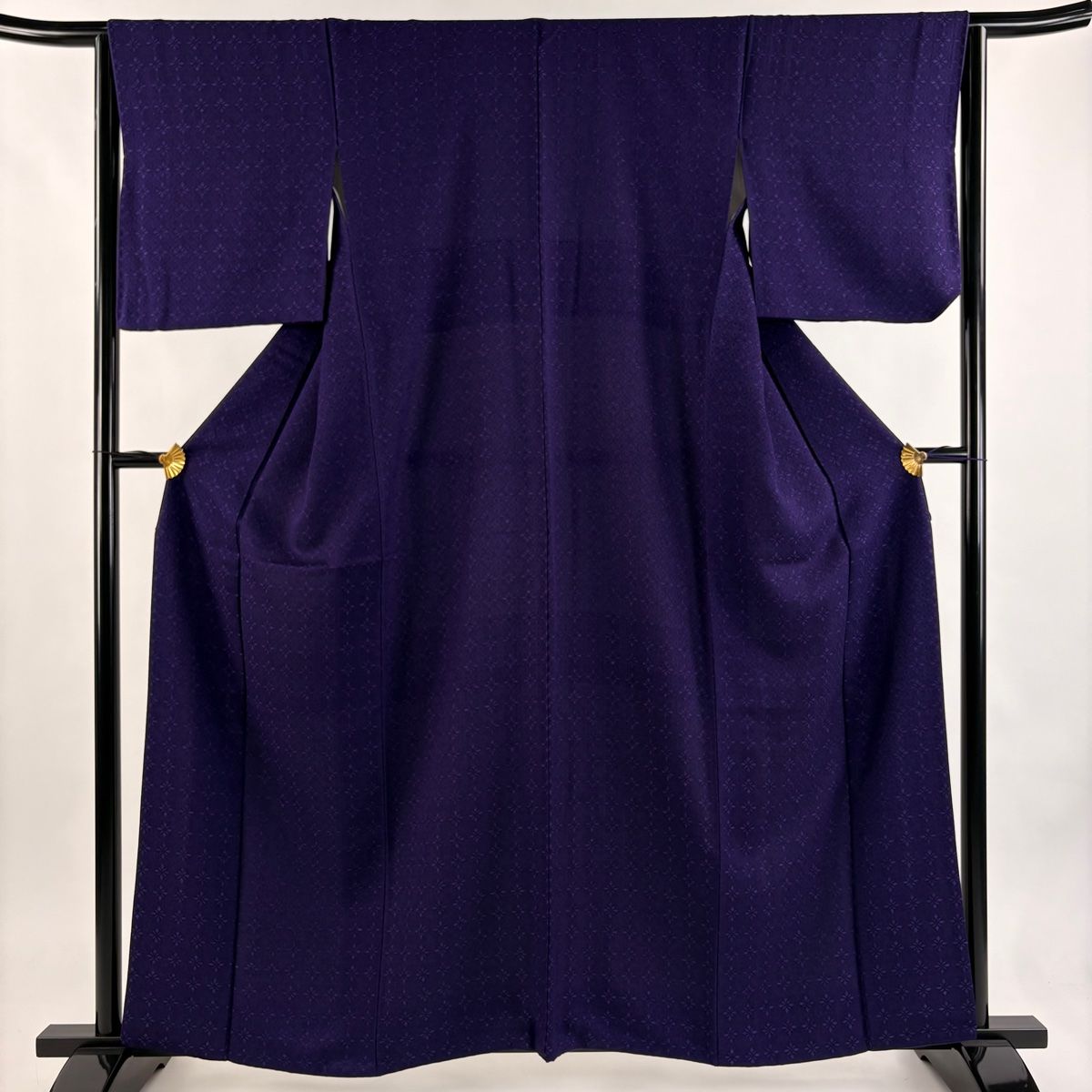 小紋 身丈160 cm 裄丈63.5 S 袷 花菱 濃紫 正絹