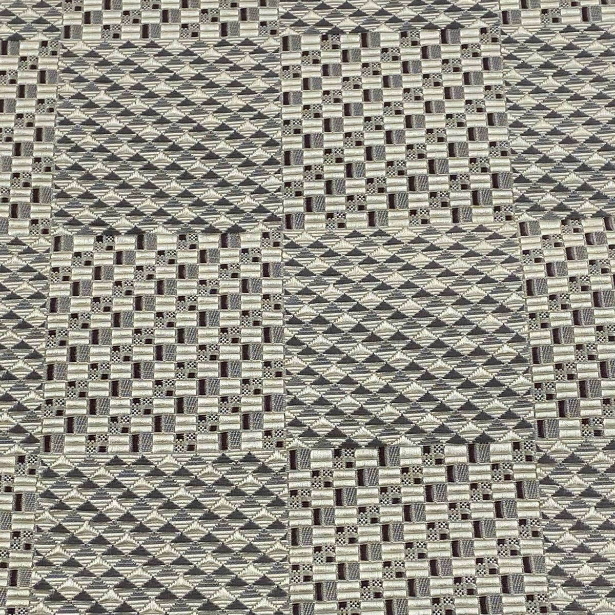 名古屋帯 八寸名古屋帯 松葉仕立て 幾何学 クリーム 正絹