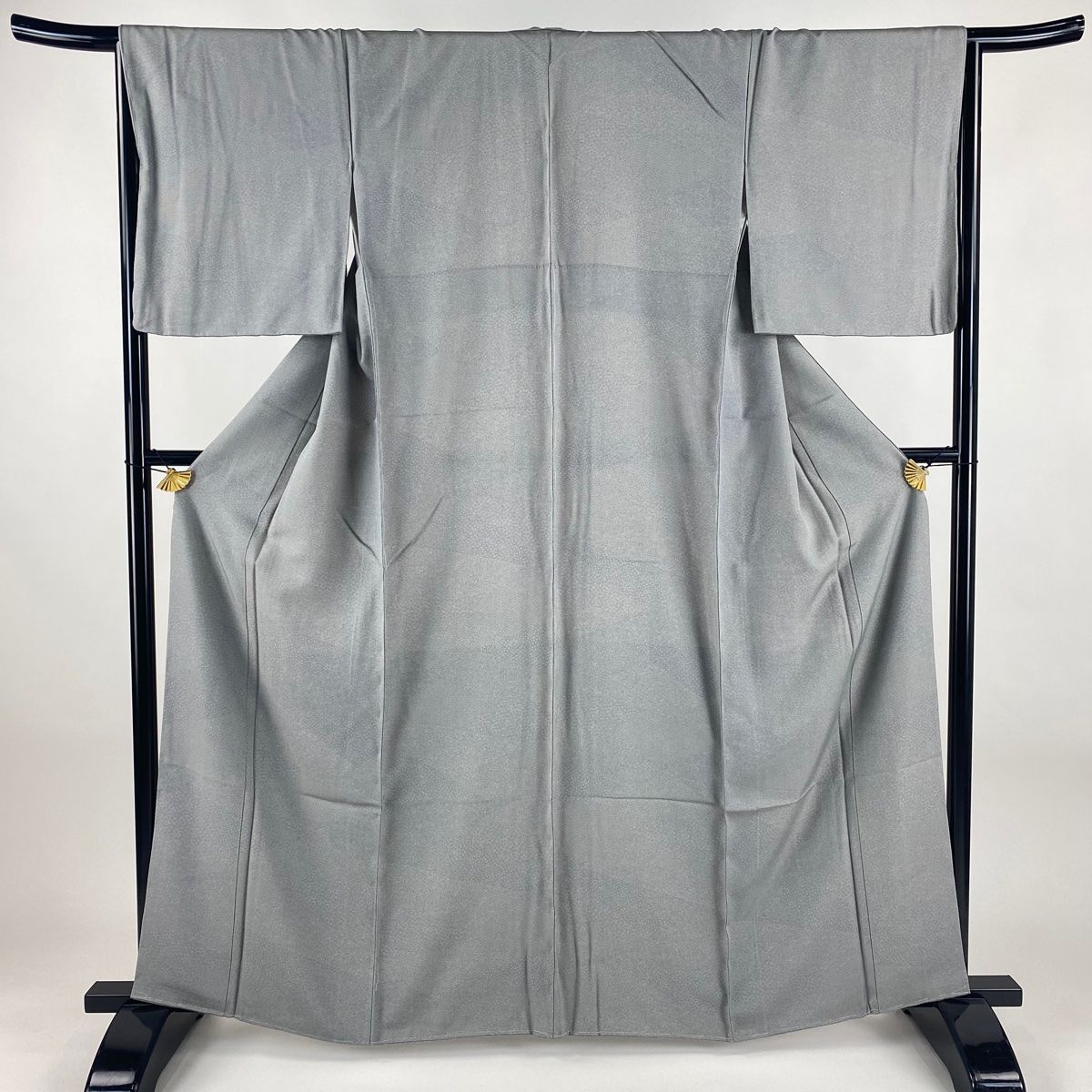 江戸小紋 身丈163 5 cm 裄丈65 M 袷 青海波 草花 青灰色 正絹