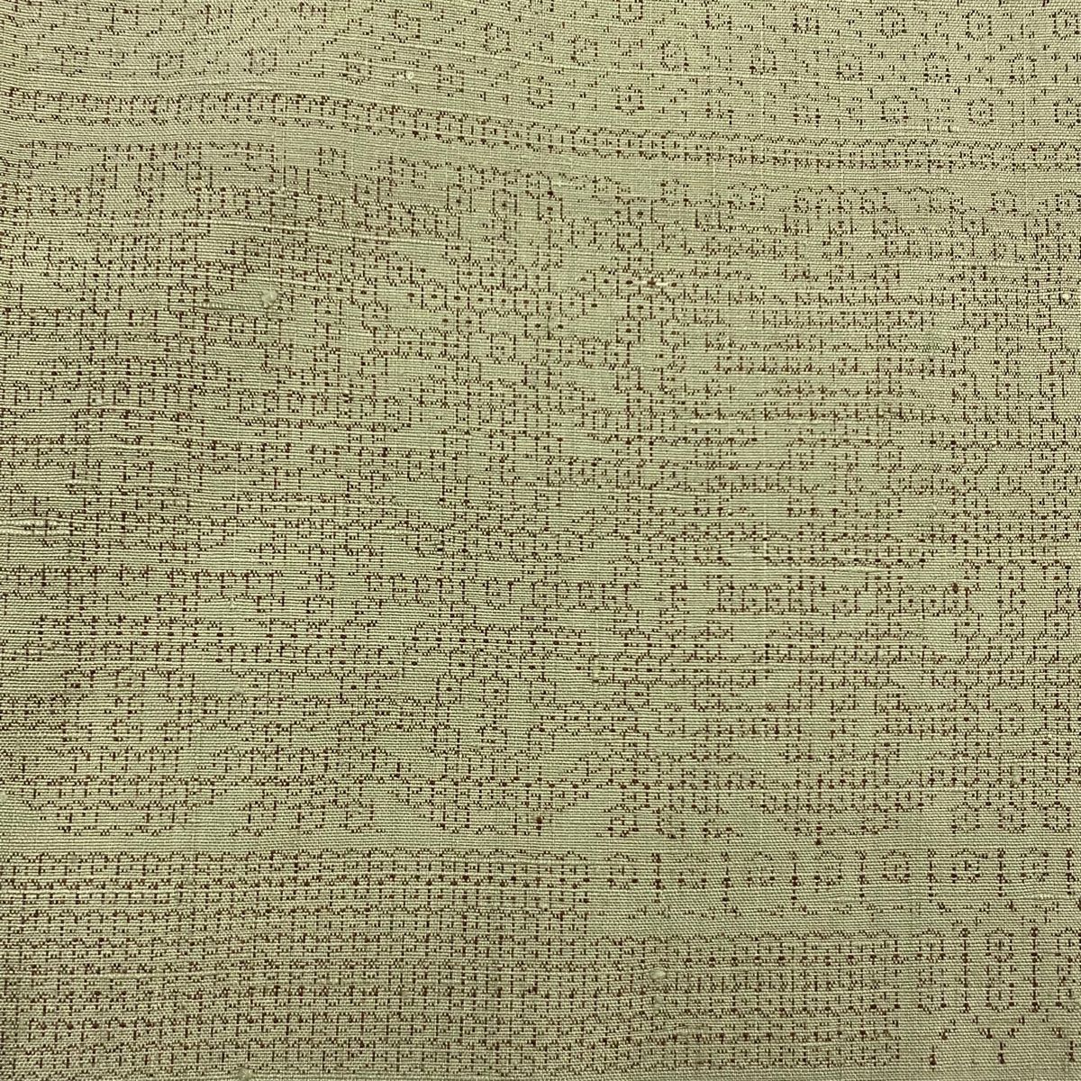  紬 身丈168 cm 裄丈66 M 袷 亀甲絣 段縞 灰緑 正絹 紬 着物