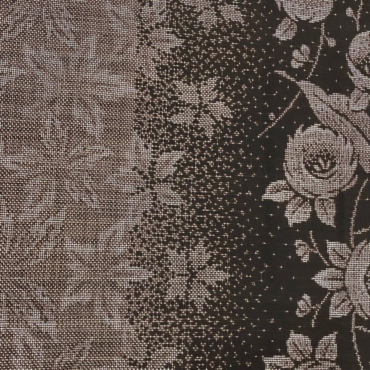  大島紬 身丈171 cm 裄丈67.5 L 袷 純泥染 ほていや 証紙 草花 葉柄 焦茶色 正絹 紬 着物