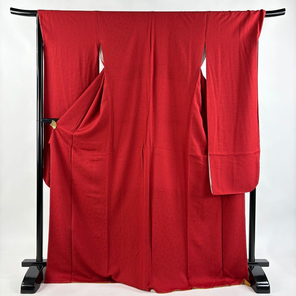 振袖 身丈172.5 cm 裄丈69.5 L 袷 地紋 赤 正絹