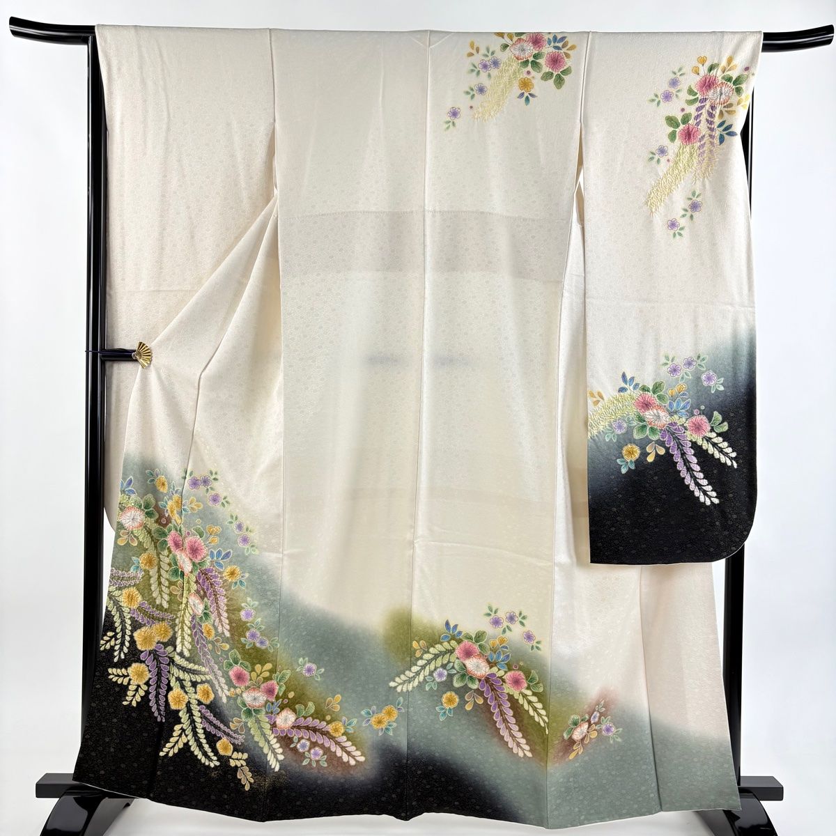 振袖 身丈163 5 cm 裄丈65 M 袷 辻ヶ花 地紋 金通し 金彩 ベージュ 正絹