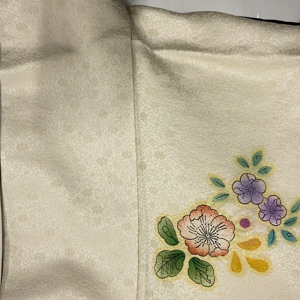  振袖 身丈163 5 cm 裄丈65 M 袷 辻ヶ花 地紋 金通し 金彩 ベージュ 正絹 振袖 着物