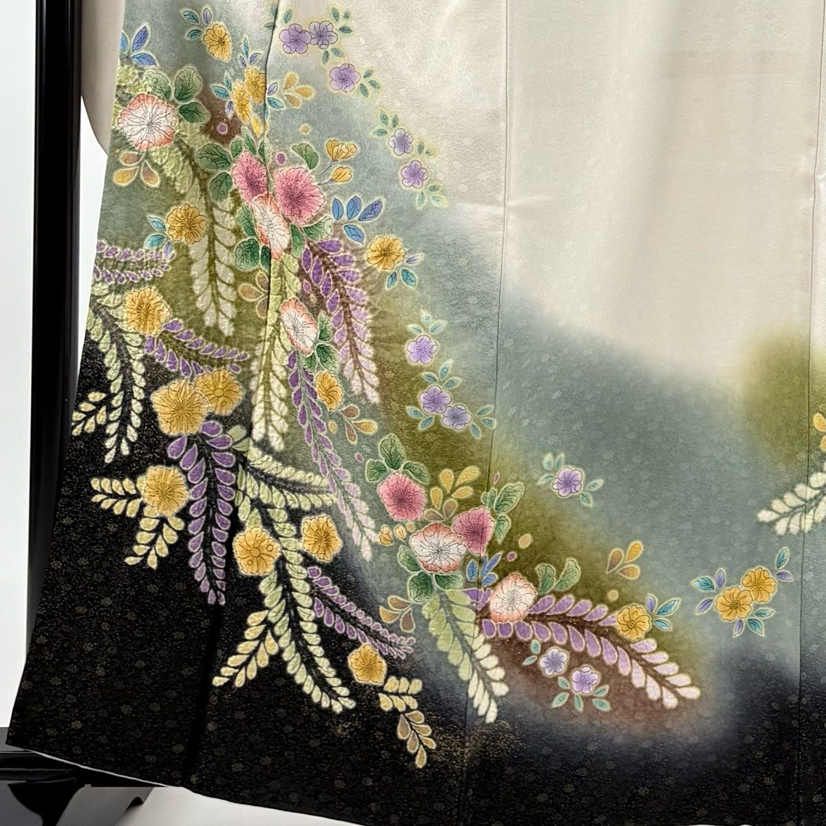 振袖 身丈163 5 cm 裄丈65 M 袷 辻ヶ花 地紋 金通し 金彩 ベージュ 正絹