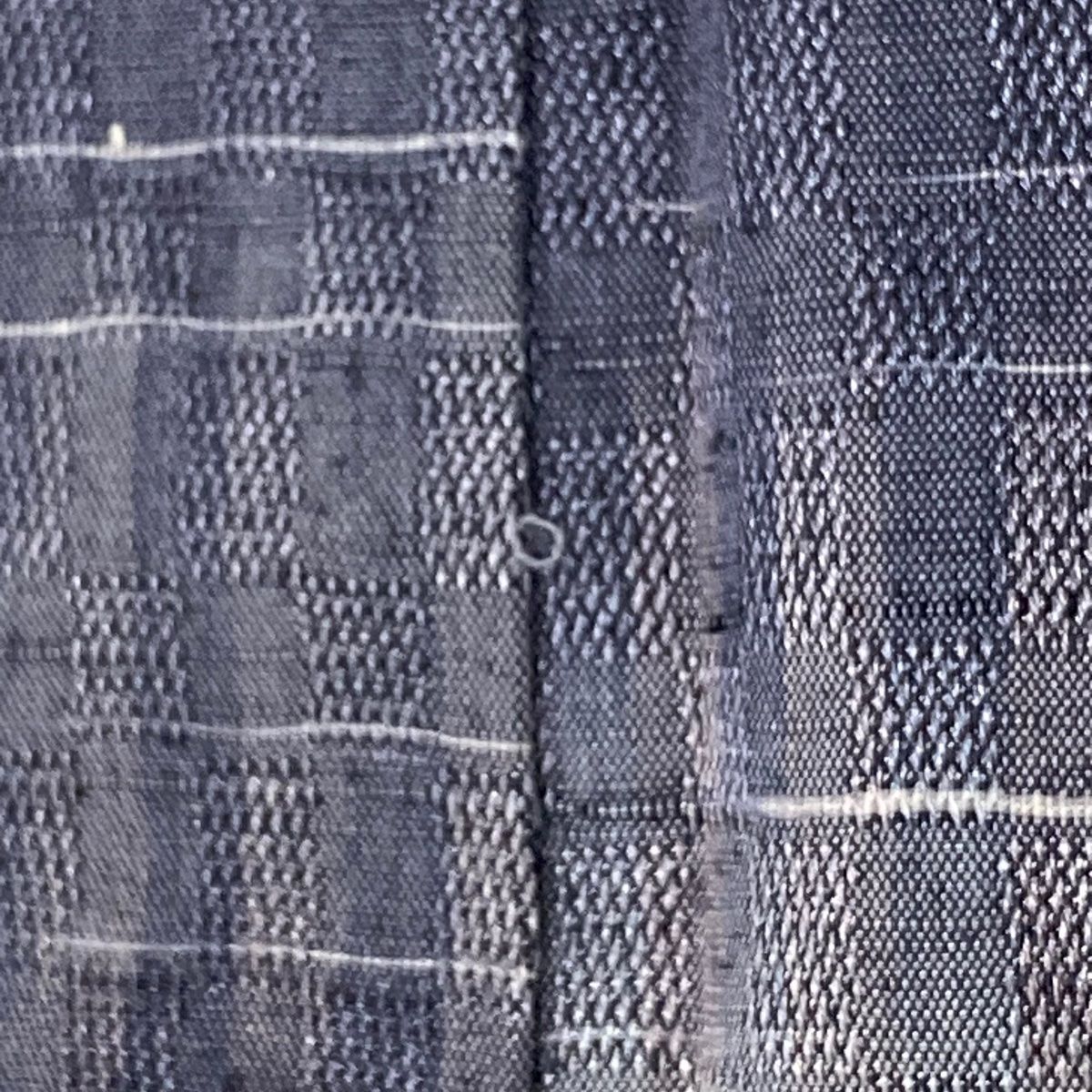  紬 身丈165 5 cm 裄丈66 M 単衣 きらら紬 証紙 幾何学模様 縞 灰紫 正絹 紬 着物