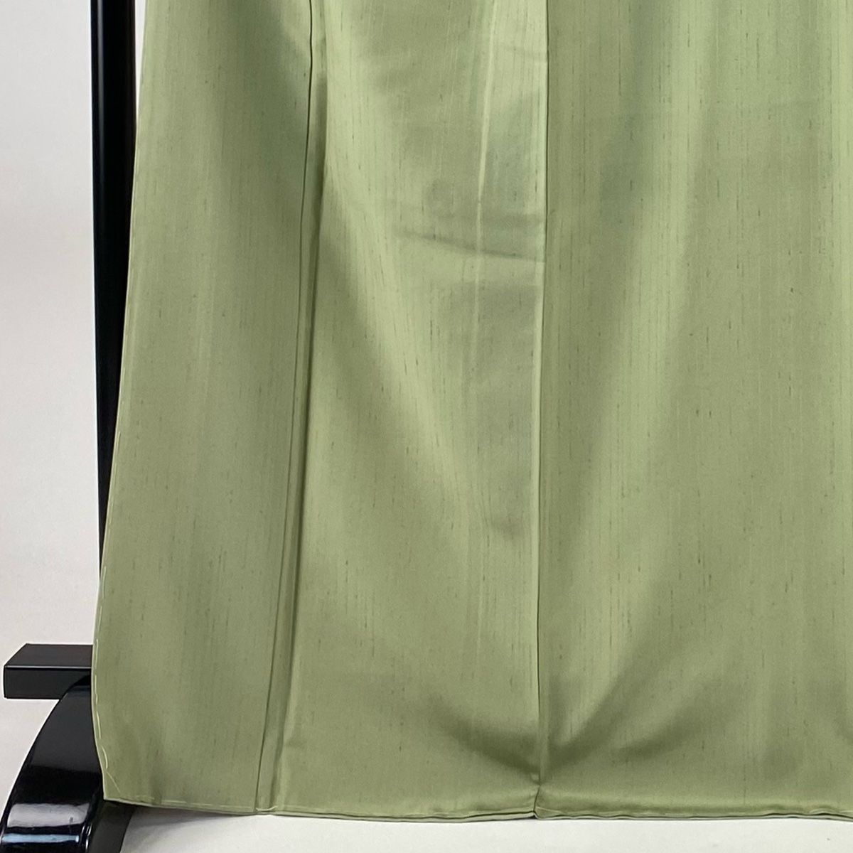 紬 身丈168 5 cm 裄丈69 L 袷 ぜんまい紬 証紙 縞 幾何学模様 灰緑 正絹