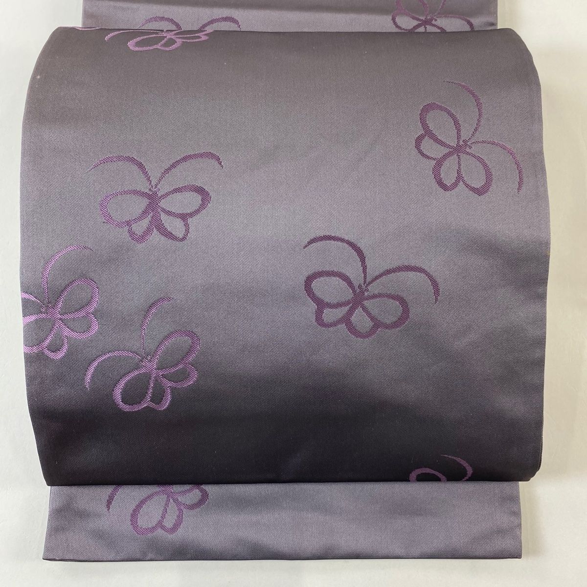 袋帯 名品 辻村ジュサブロー 落款 蝶 灰紫 六通 正絹 【中古】 - メルカリ