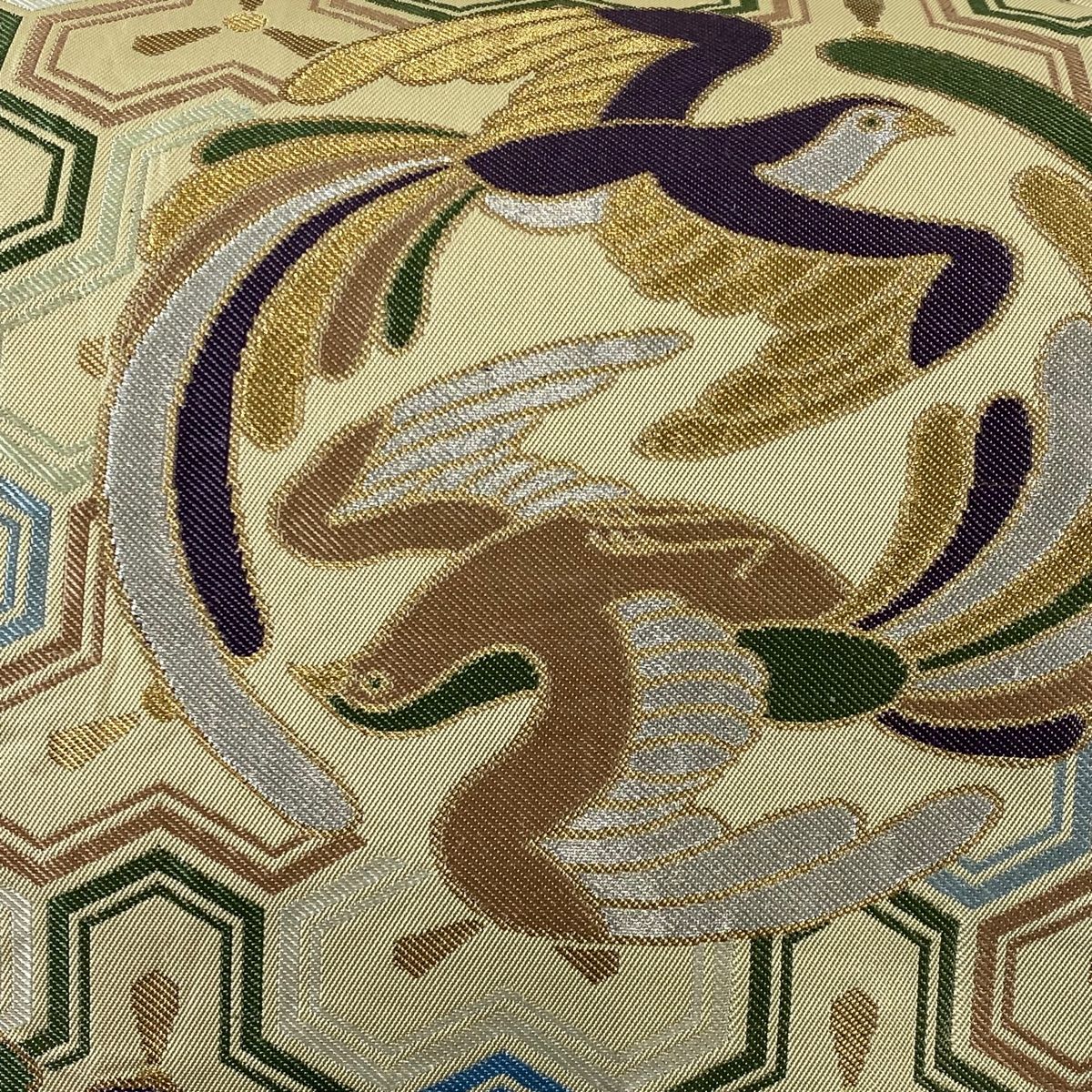 408my12◇川島織物 蘭 カトレヤ 金糸 銀糸 六通 本袋帯◇美品 未使用 佐賀錦 吉祥文 正倉院華文 袋帯 金糸 124 | kimono Re:和