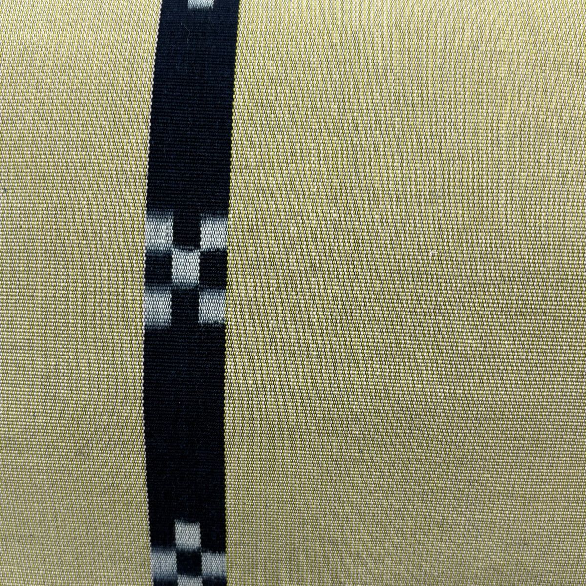 名古屋帯 八寸名古屋帯 松葉仕立て 縞 幾何学模様 ベージュ 綿