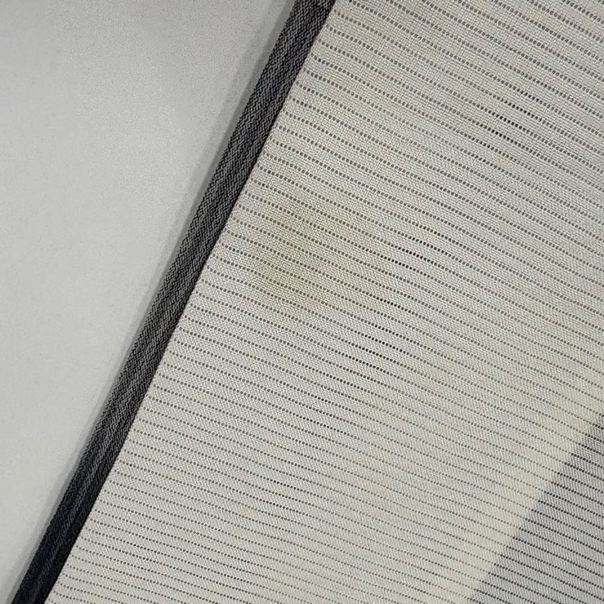  紬 身丈155 5 cm 裄丈63 S 薄物 縦縞 灰色 正絹 秀品 紬 着物