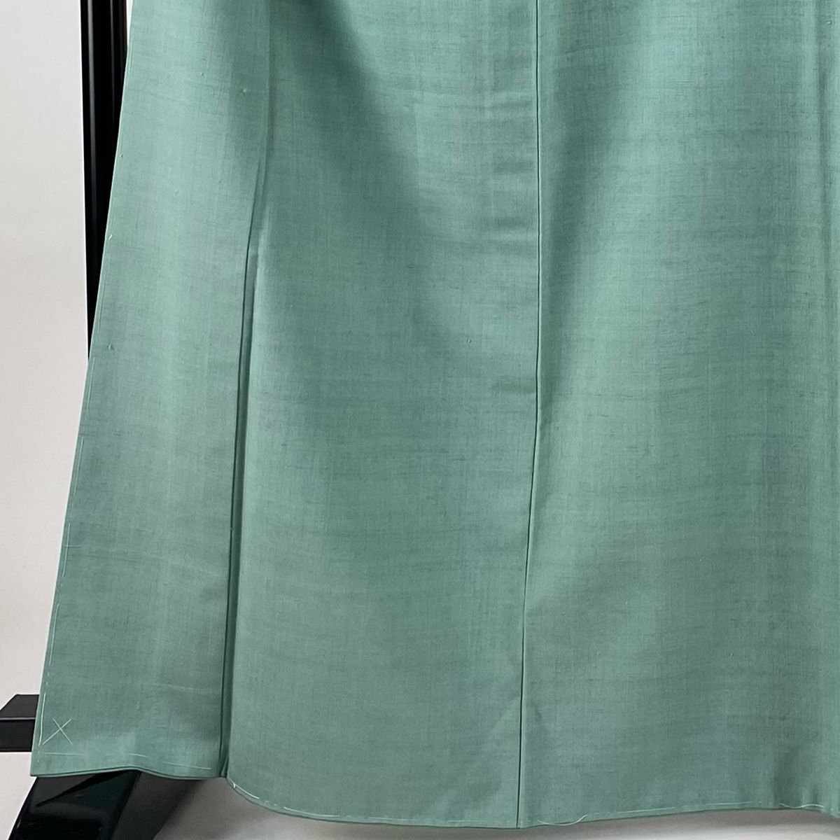 紬 身丈166 cm 裄丈67 M 袷 薄緑 正絹 秀品 一つ紋
