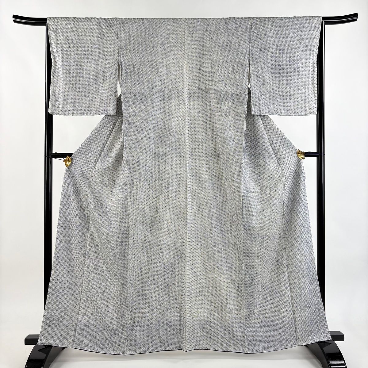 小紋 身丈162.5 cm 裄丈66 M 袷 総絞り 青灰色 正絹 秀品