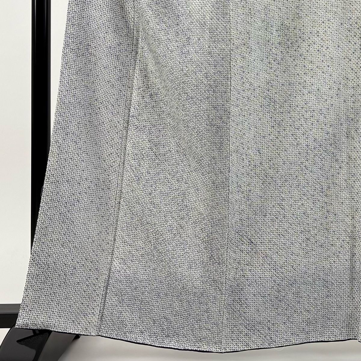 小紋 身丈162 5 cm 裄丈66 M 袷 総絞り 青灰色 正絹 秀品