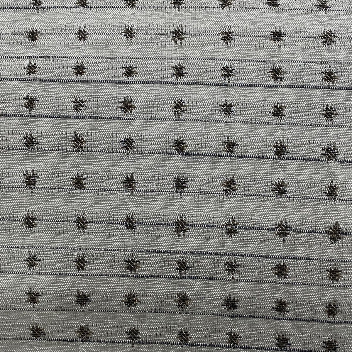 袋名古屋帯 秀品 縞 幾何学模様 灰色 正絹