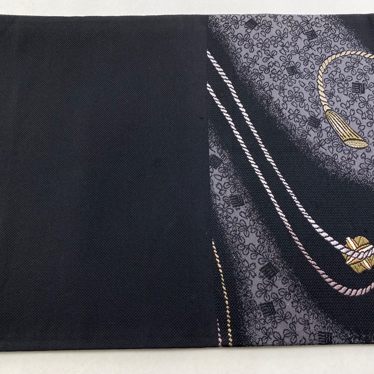  袋帯 秀品 やまと 組紐 桜 黒 六通 正絹 袋帯 帯