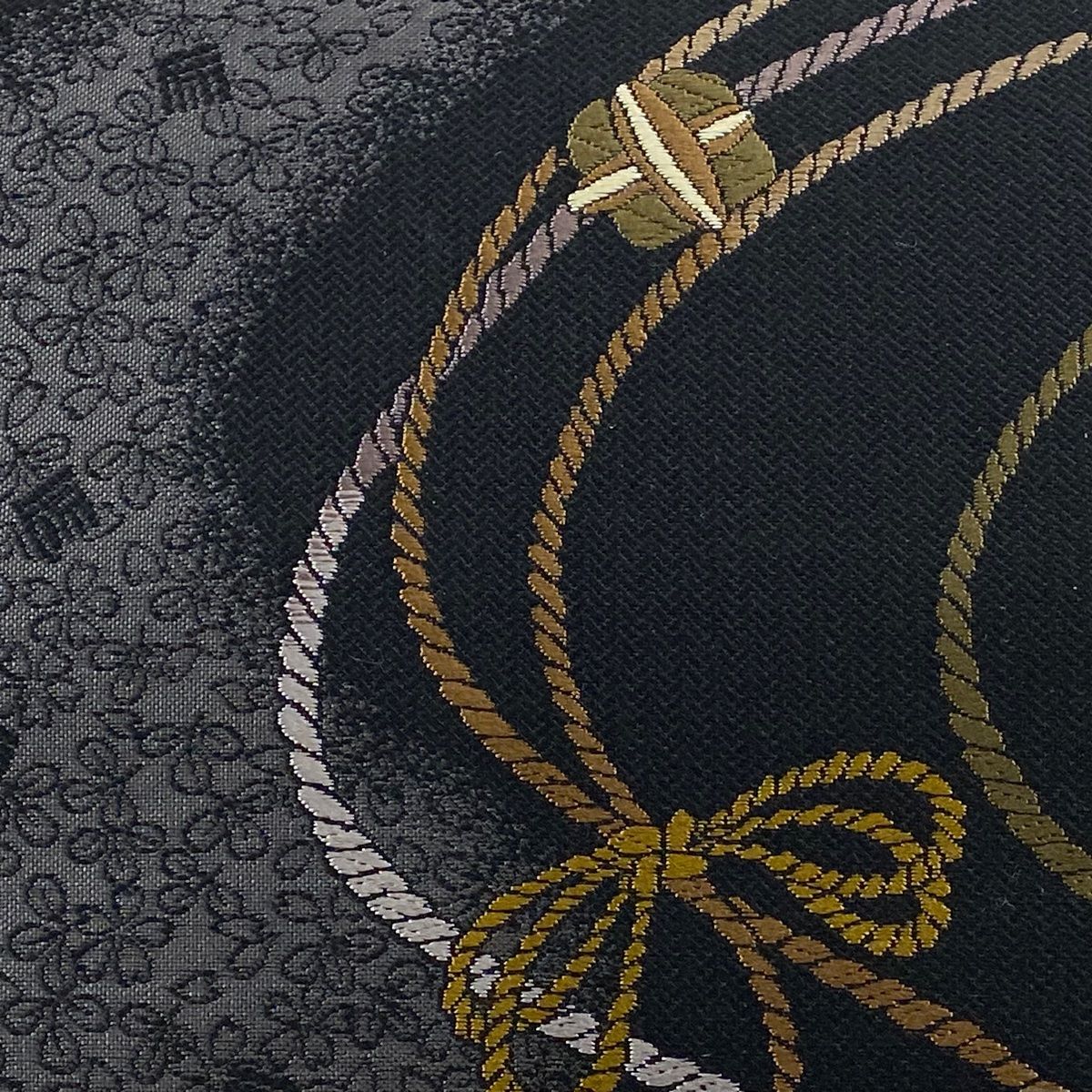 袋帯 秀品 やまと 組紐 桜 黒 六通 正絹