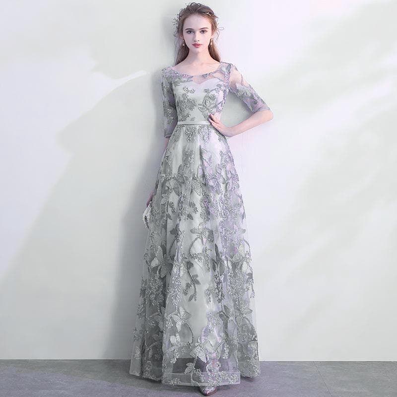 シルバーグレー Lサイズ ビスチェドレス マキシ丈 Aライン 大きめ 体型カバー ゆったり