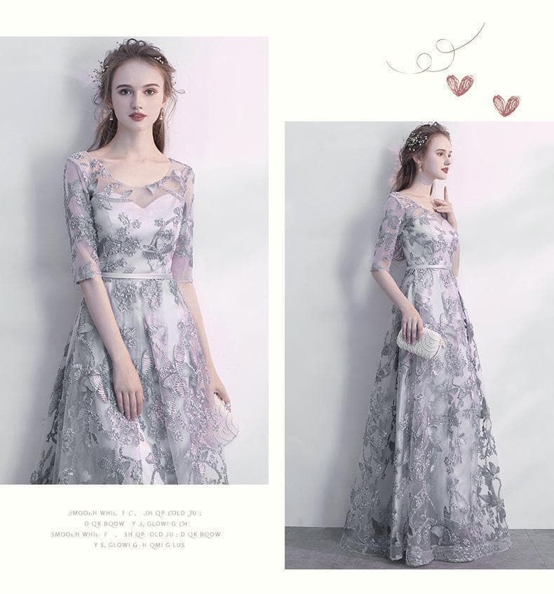 シルバーグレー Lサイズ ビスチェドレス マキシ丈 Aライン 大きめ 体型カバー ゆったり