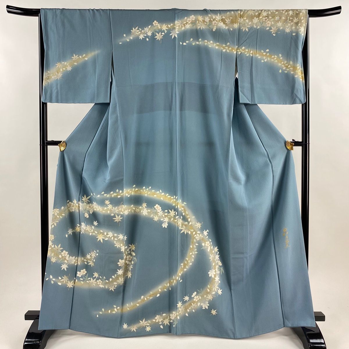 専用Y3871◇美品 正絹 やまと誂製 中村乃武夫落款 手縫い仕立て 訪問着 訪問着 身丈166cm 裄丈67cm M 袷 中村乃武夫 やまと 落款 吹き寄せ 桜