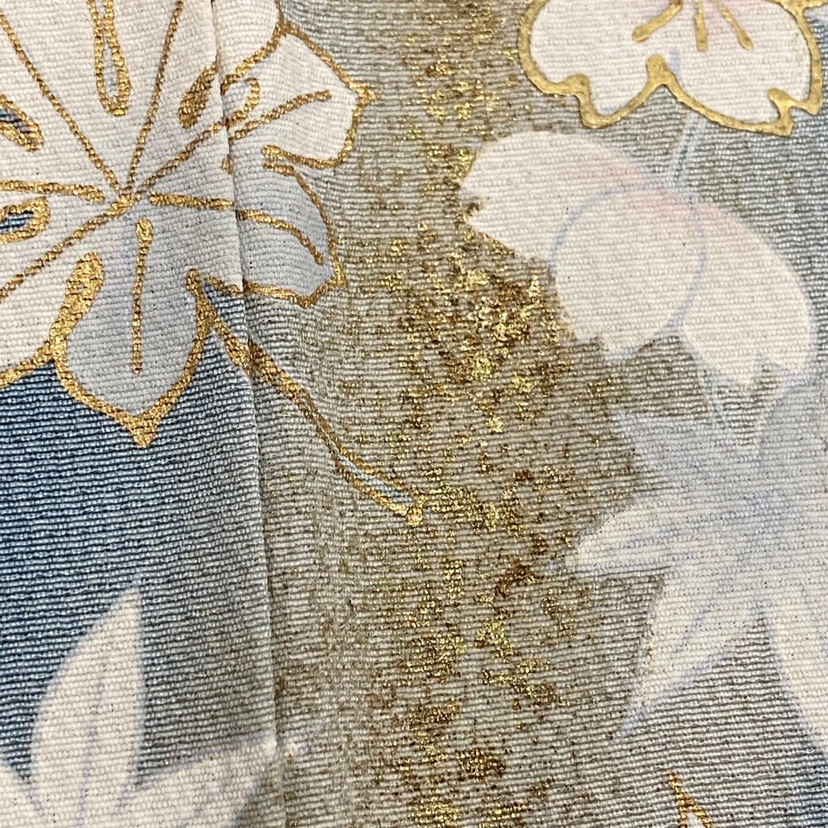 訪問着 身丈166cm 裄丈67cm M 袷 中村乃武夫 やまと 落款 吹き寄せ 桜