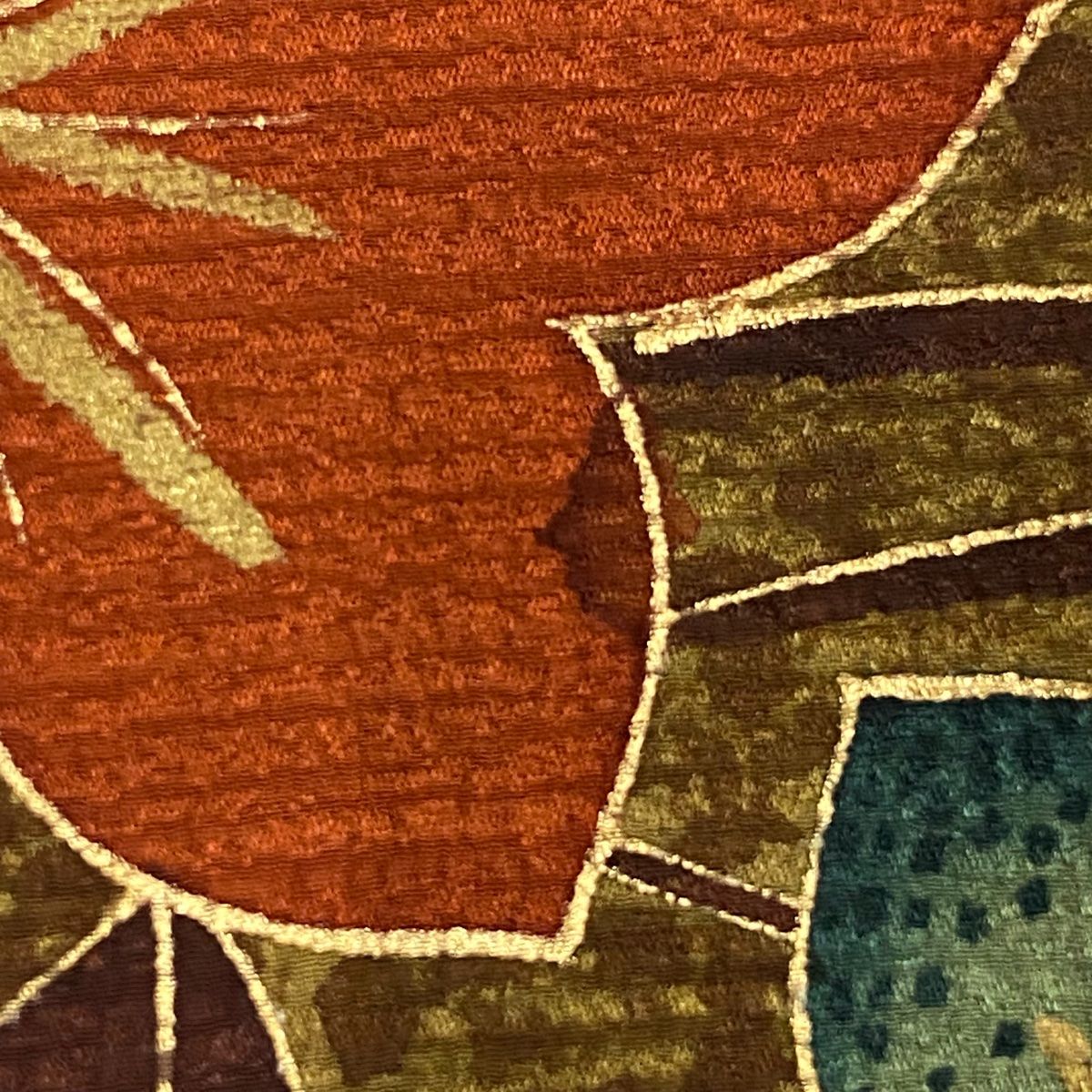  訪問着 身丈160 cm 裄丈63 5 S 袷 秋草 鳥 金彩 深緑 正絹 訪問着 付け下げ 着物