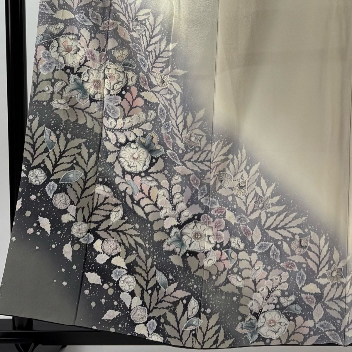 訪問着 身丈159 cm 裄丈64 M 袷 やまと 辻が花 ぼかし 灰茶 正絹