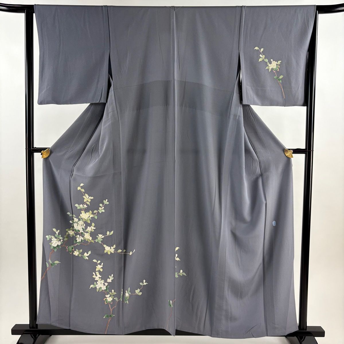 ［ 単衣 ］正絹　付下げ　南克治　加賀友禅　緑青　緑　秋 本加賀友禅 南克治 訪問着 花柄 正絹 緑 白 青 836 | kimono Re:和