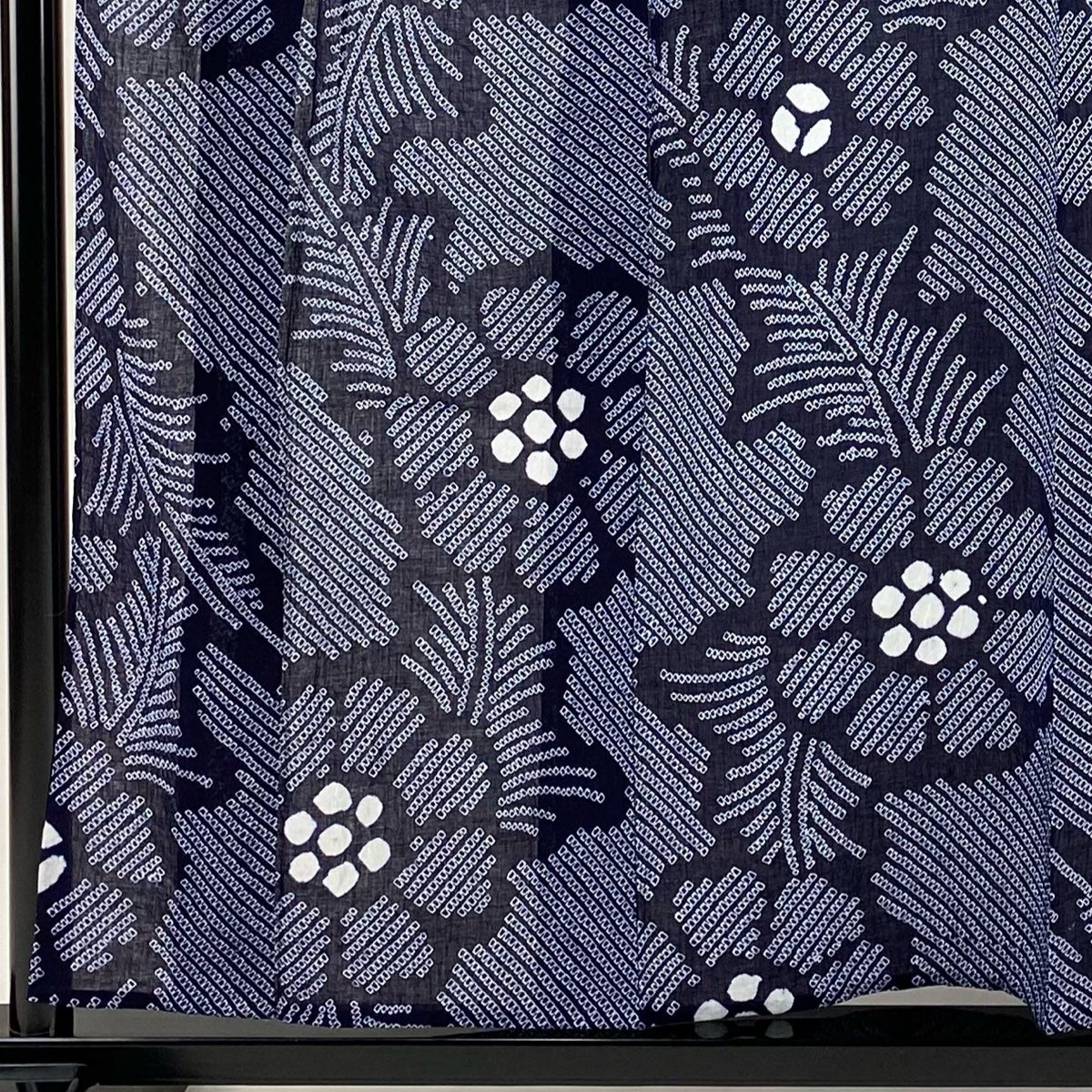 浴衣 身丈159 cm 裄丈67 M 絞り浴衣 草花 紺色 綿