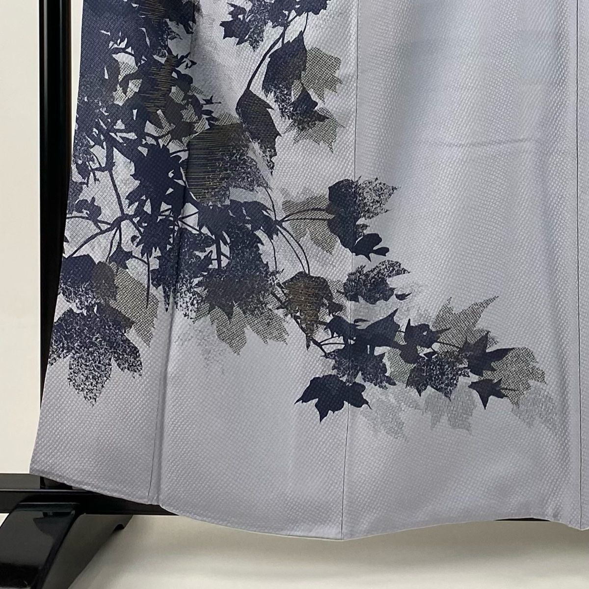 訪問着 身丈159.5 cm 裄丈63 S 袷 中村乃武夫 落款 葉 金彩 灰色 正絹