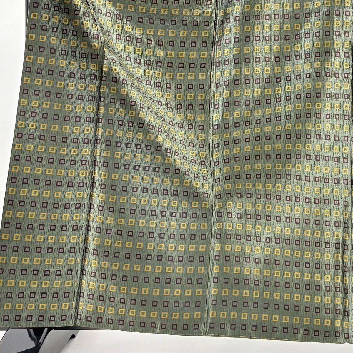 小紋 身丈163.5 cm 裄丈64.5 M 袷 幾何学模様 緑 正絹