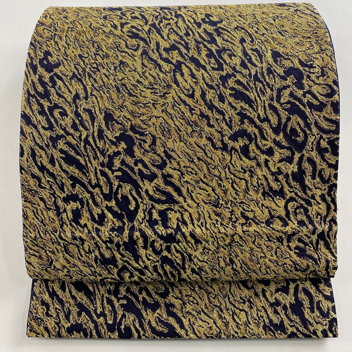 袋帯 森英恵 落款 幾何学模様 金糸 箔 金色 六通 正絹